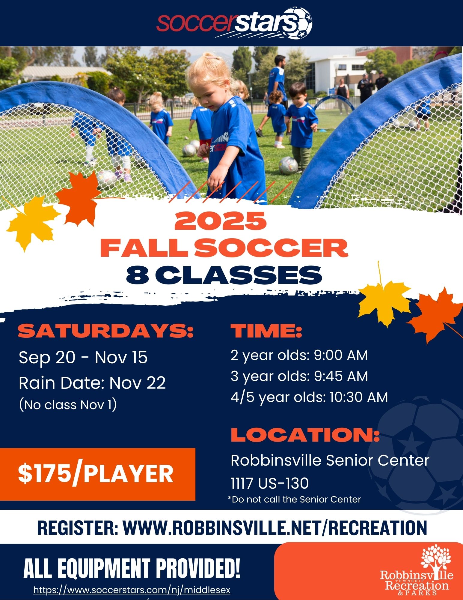 Robbinsville Rec Fall 25 - Enrollment Flyer